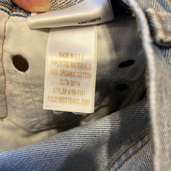 NWT AGolde Fold Waistband Jeans Size 26 - Picture 15 of 15